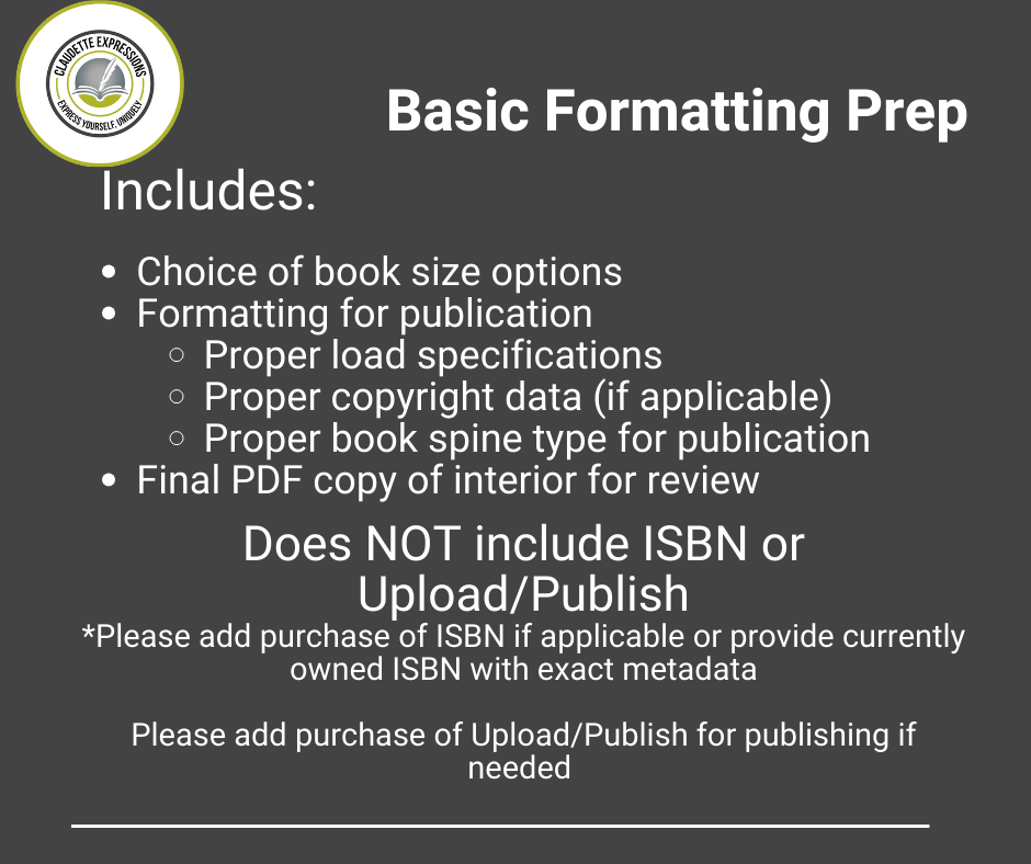 Book Publishing Services - A la cart