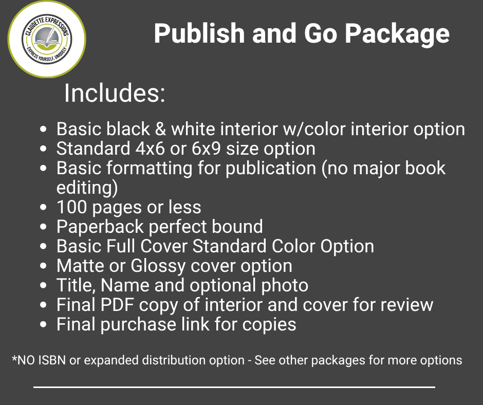 Book Publishing Package Options