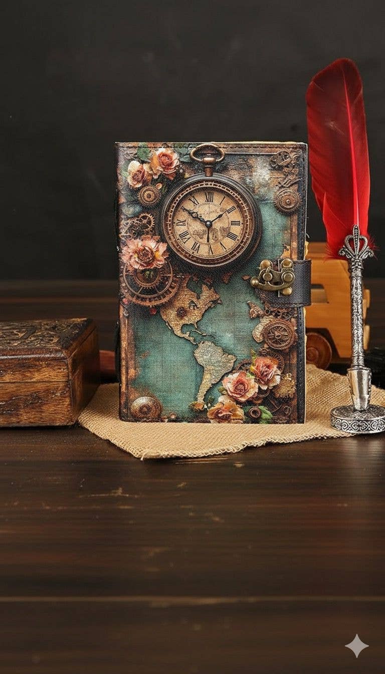 Steampunk leather Journal Vintage Handmade