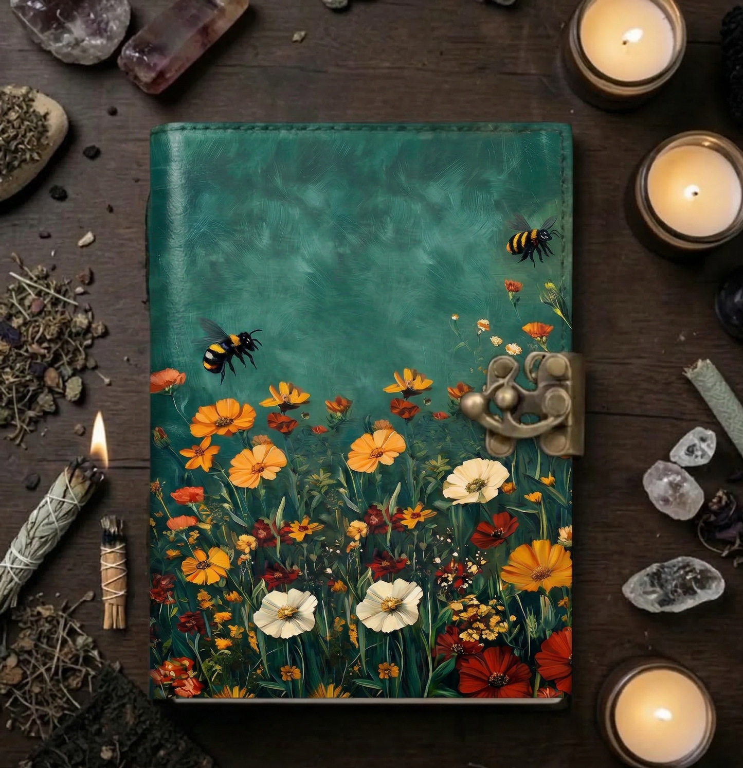Wildflower Leather Journal