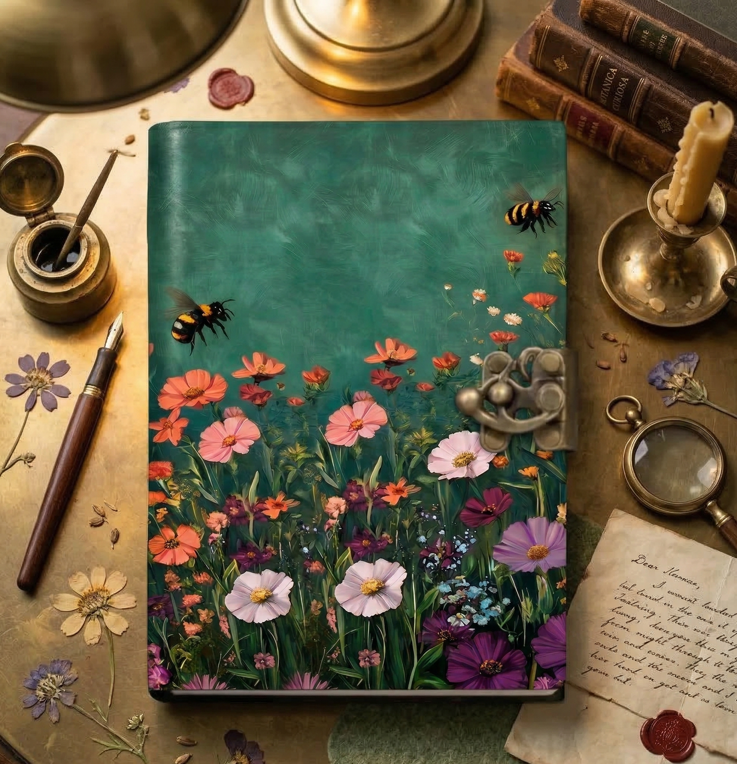 Wildflower Leather Journal