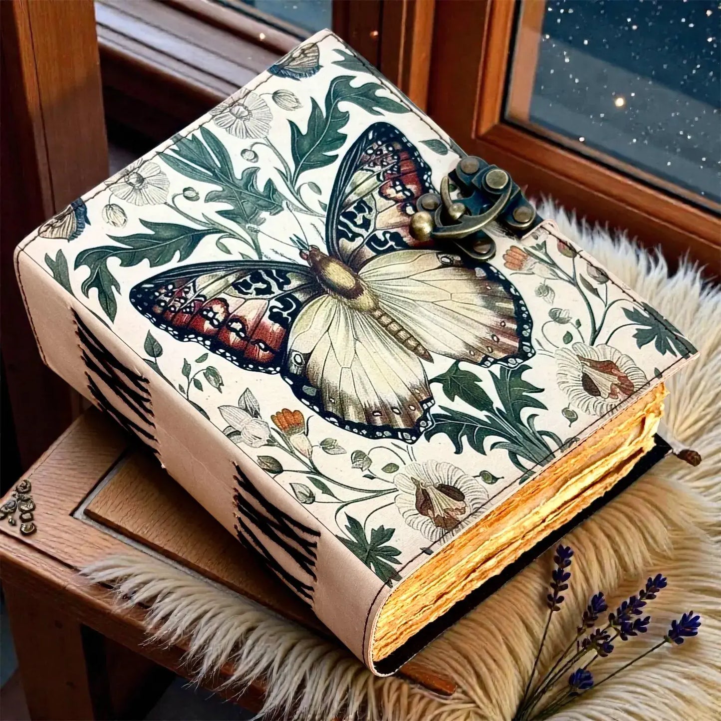 Butterfly Leather Journal Handmade Refillable Notebook