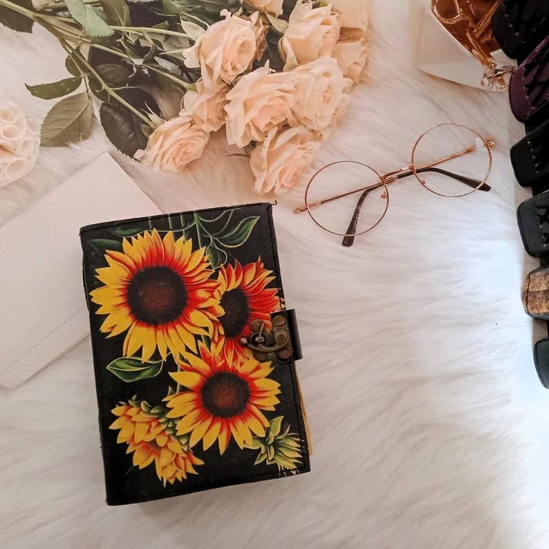 Sun Flower Leather Journal