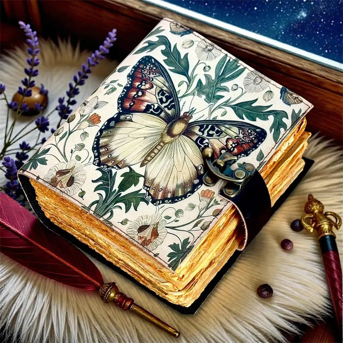 Butterfly Leather Journal Handmade Refillable Notebook