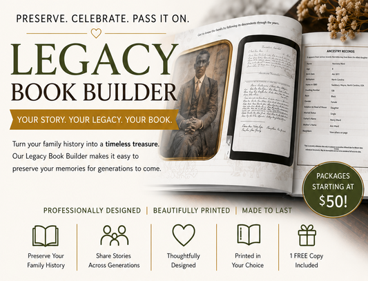 Legacy Family Book Publishing Package Options