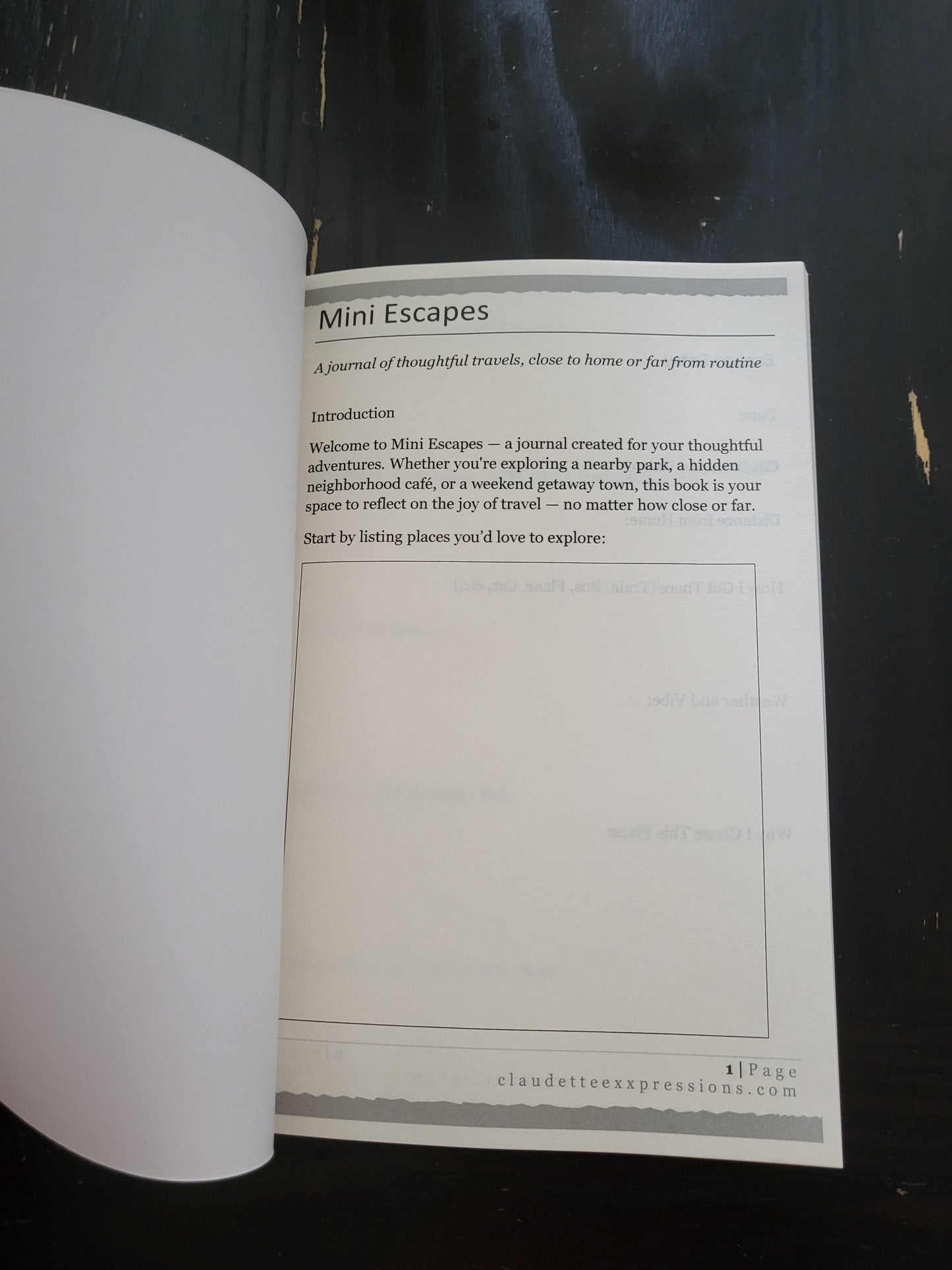 Mini Escapes Journal